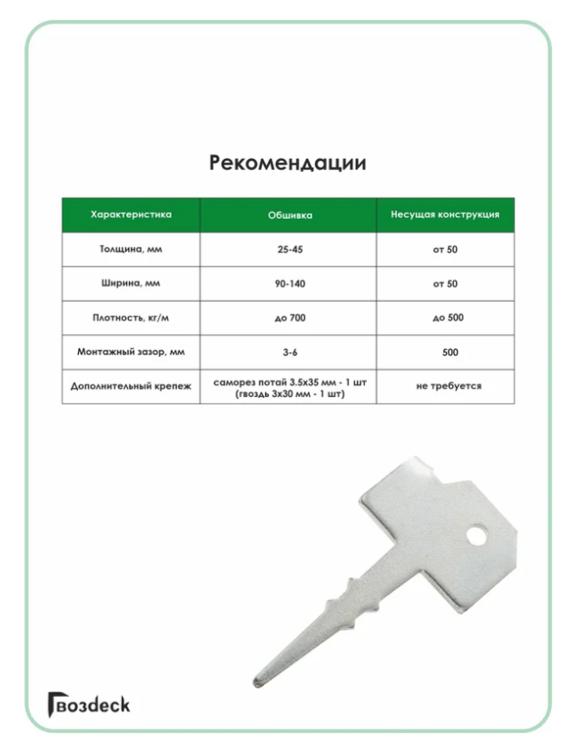 Крепеж Гвозdeck Классик, с саморезом, гальванический цинк, цвет серебро